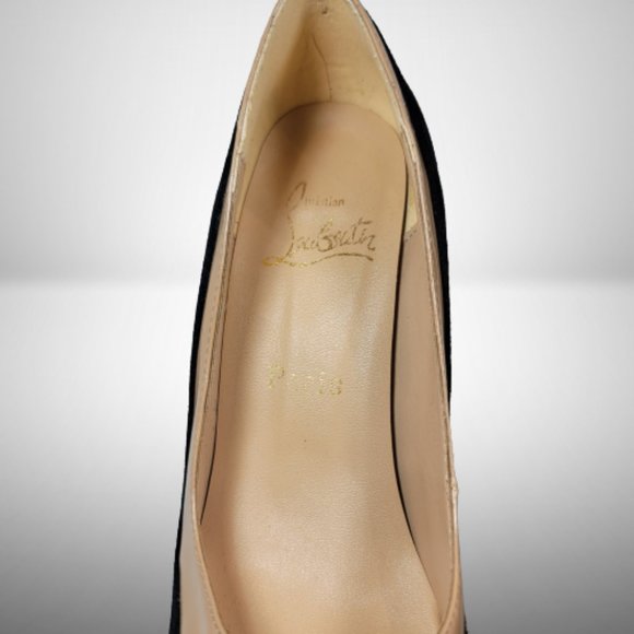 Christian Louboutin Two Tone Leather and Suede Mago Cap Toe Platform Pumps - Picture 4 of 13